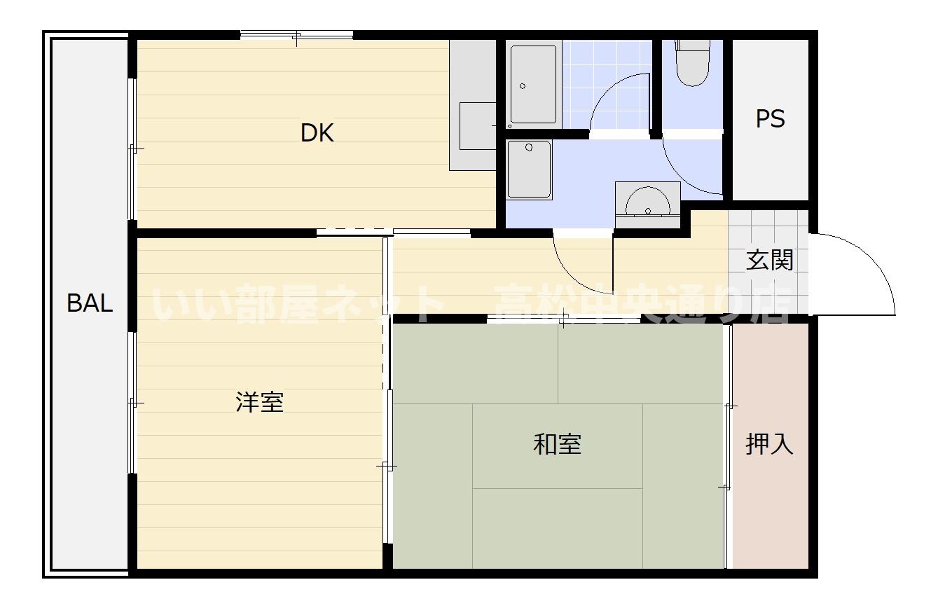 東讃ハイツの間取り