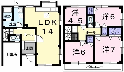 神戸市垂水区桃山台のアパートの間取り