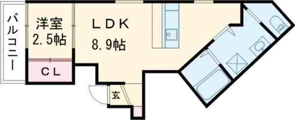 加古川市加古川町北在家のアパートの間取り