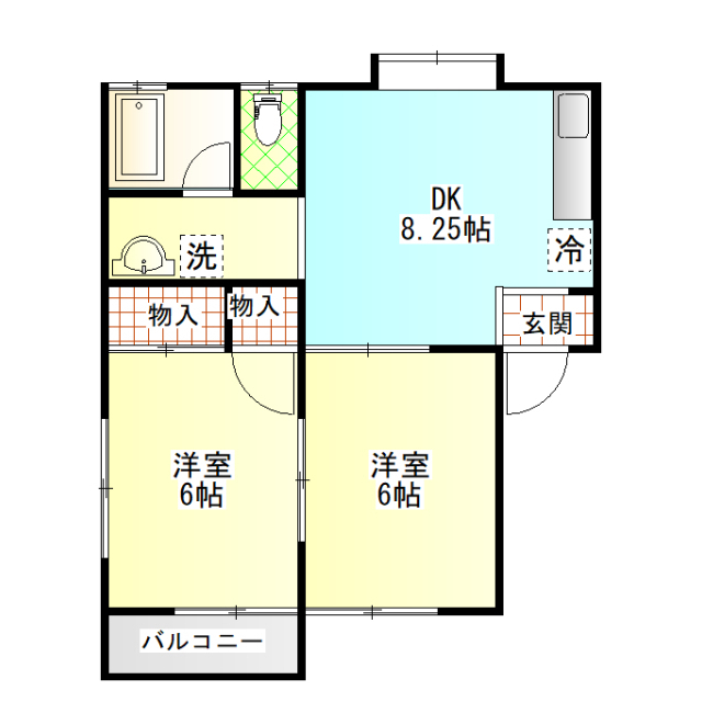 コーポ寺門Ｂ棟の間取り