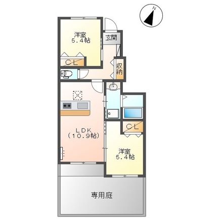 出雲市大社町北荒木のアパートの間取り