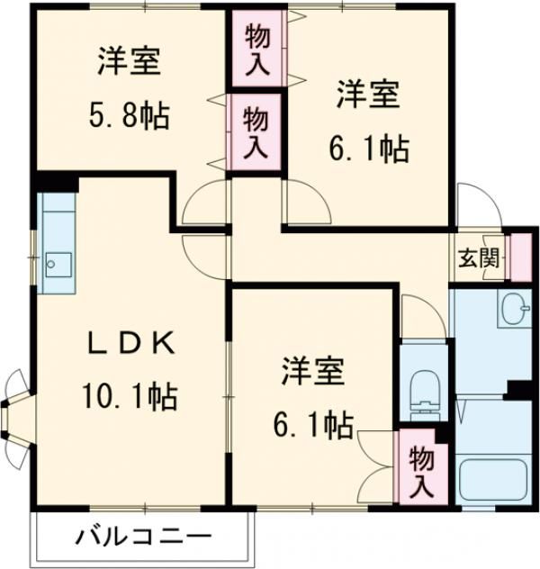 ビューティーテラス Bの間取り