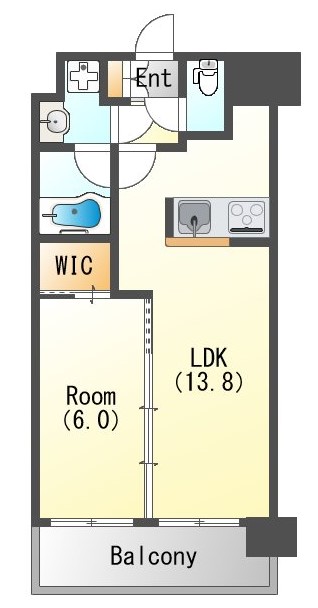 大阪市浪速区元町のマンションの間取り