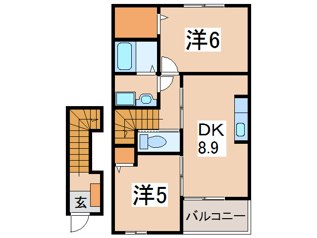 【シェ・モア・ミツタＢの間取り】