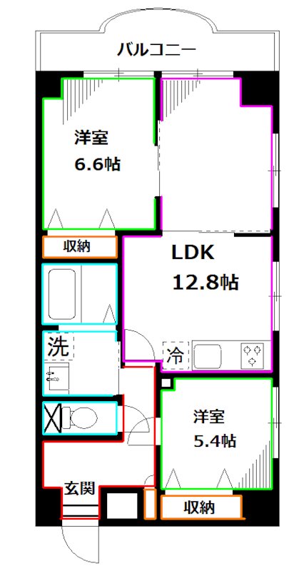 三鷹市下連雀のマンションの間取り