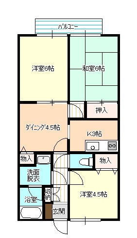 牛久市中央のアパートの間取り