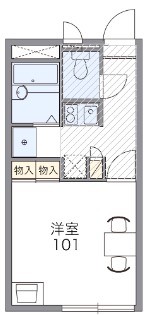 高梁市奥万田町のアパートの間取り