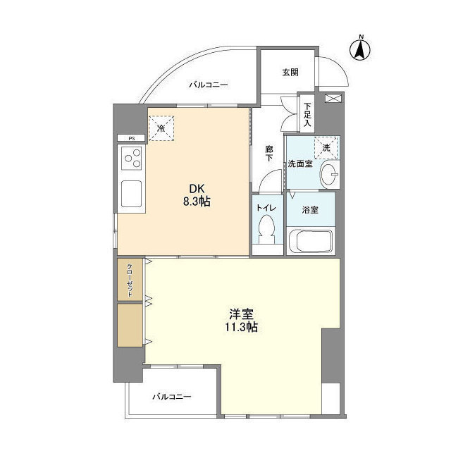 【ＣＡＳＳＩＡ錦糸町Ｓｏｕｔｈ　Ｃｏｕｒｔの間取り】