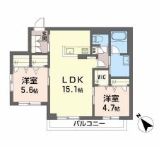 倉敷市片島町のアパートの間取り