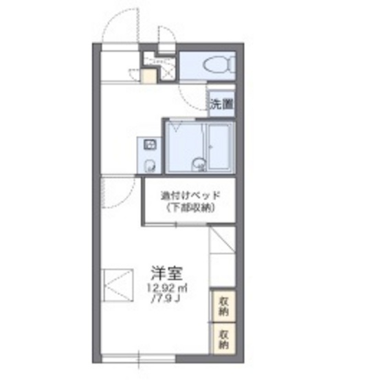 岡山市北区西長瀬のアパートの間取り