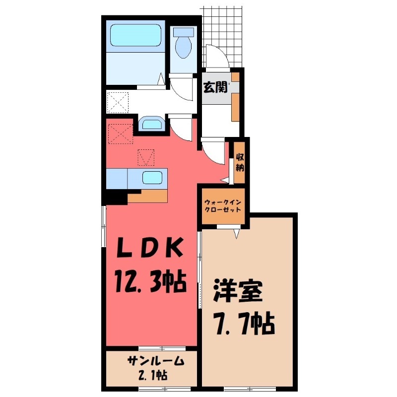 ロイヤル 信濃 Cの間取り