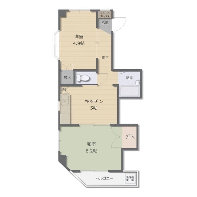 【川崎市幸区戸手本町のマンションの間取り】