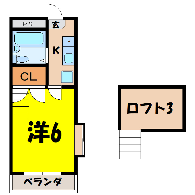 シャルマン日高Bの間取り