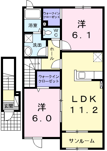 遠野市松崎町白岩築13年の間取り