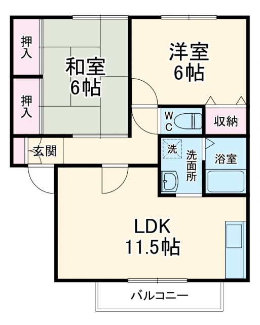 浜松市中央区有玉南町のアパートの間取り