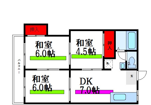 桜ビラ Ｄ棟の間取り