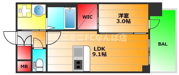 アドバンス大阪フラットの間取り