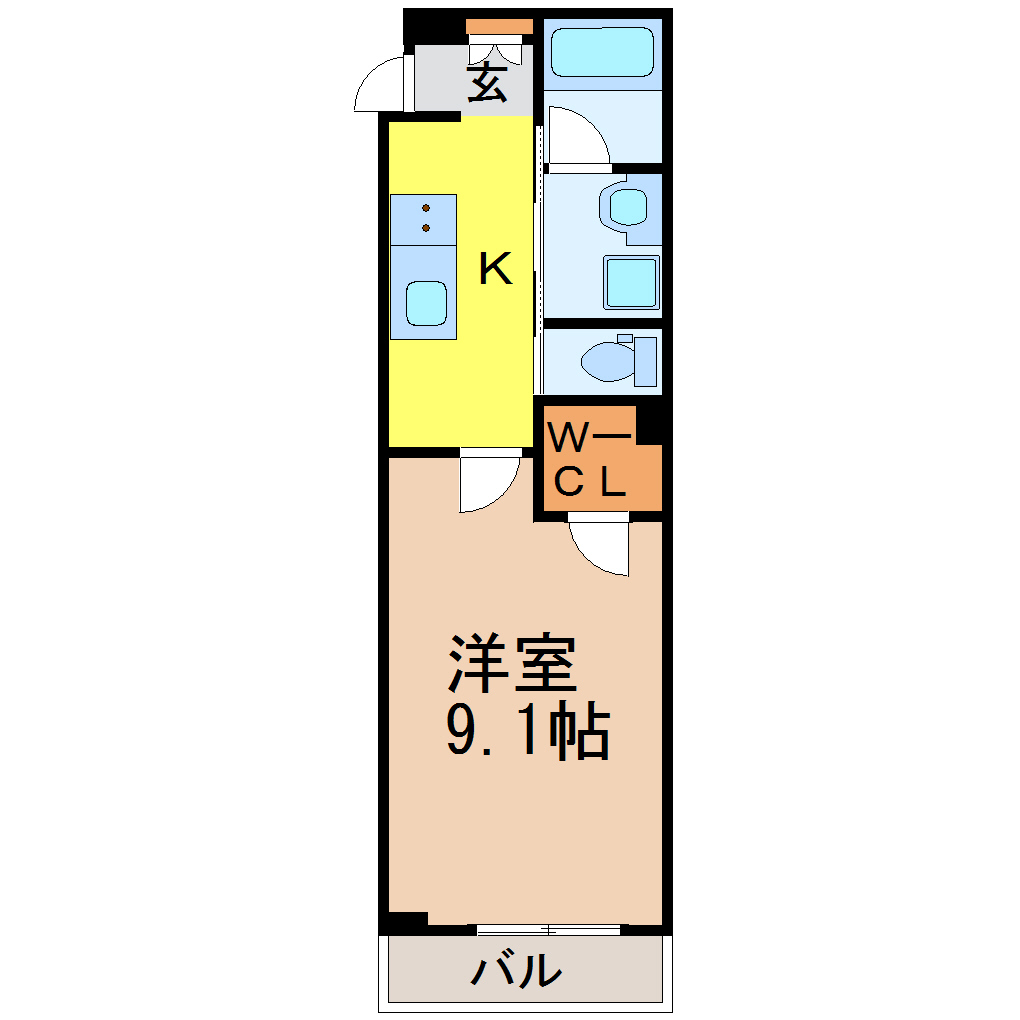 【名古屋市瑞穂区萩山町のアパートの間取り】