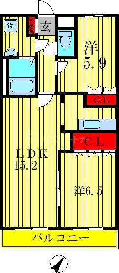 流山市おおたかの森北のアパートの間取り