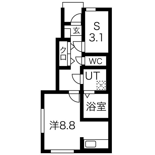 上山市金生西のアパートの間取り