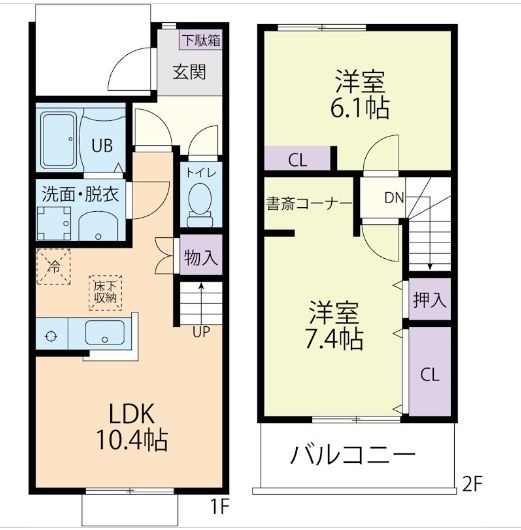 鉾田市舟木のアパートの間取り