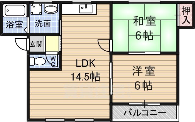 茨木市玉瀬町のアパートの間取り