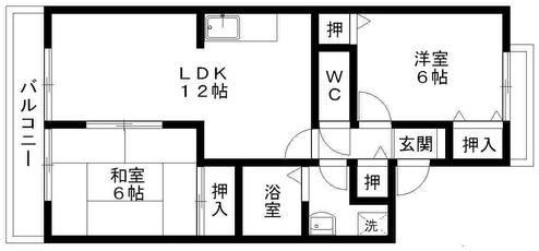 那珂川市松木のアパートの間取り