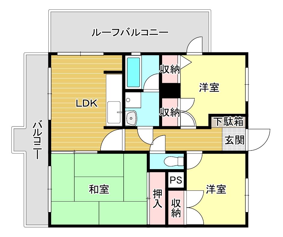 福岡市西区内浜のマンションの間取り