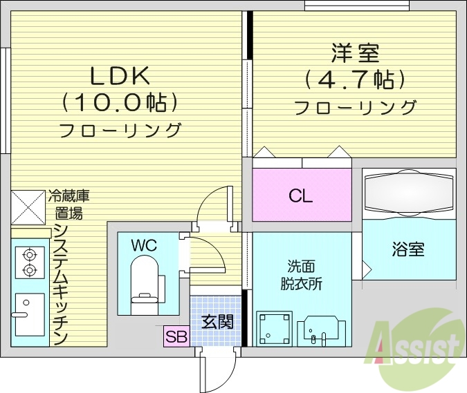 地下鉄南北線 中島公園駅 徒歩8分 4階建 築10年の間取り写真