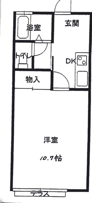 盛岡市八幡町のアパートの間取り