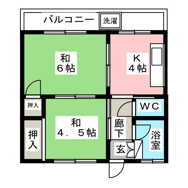 横関コーポの間取り