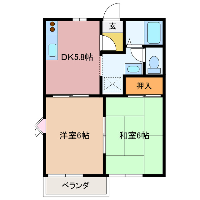 鳥羽市大明西町のアパートの間取り