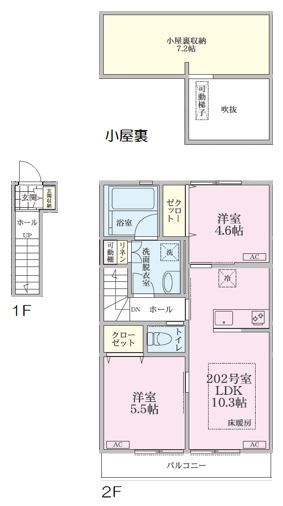 鎌倉市大町のアパートの間取り