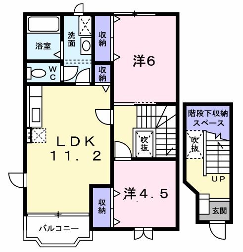 五泉市白山のアパートの間取り