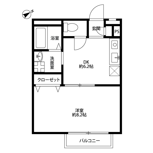 川崎市多摩区菅馬場のアパートの間取り