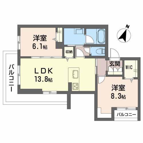 熊本市東区長嶺西のマンションの間取り