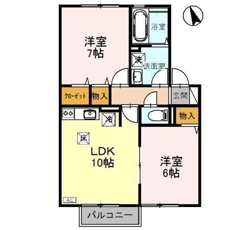 金沢市額新保のアパートの間取り