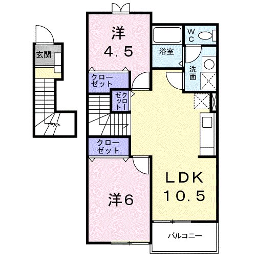 いちき串木野市小瀬町のアパートの間取り