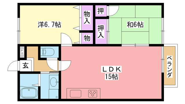 北葛城郡広陵町大字三吉のアパートの間取り