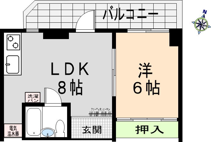 花隈ダイヤハイツの間取り