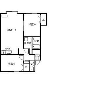 石狩市花川南一条のアパートの間取り