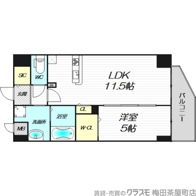 【ルアナ北梅田の間取り】