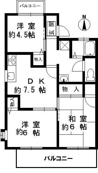 アルカディア真上台B棟の間取り