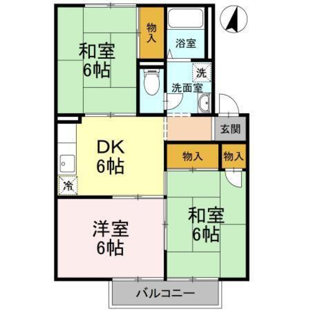 伊予市下吾川のアパートの間取り