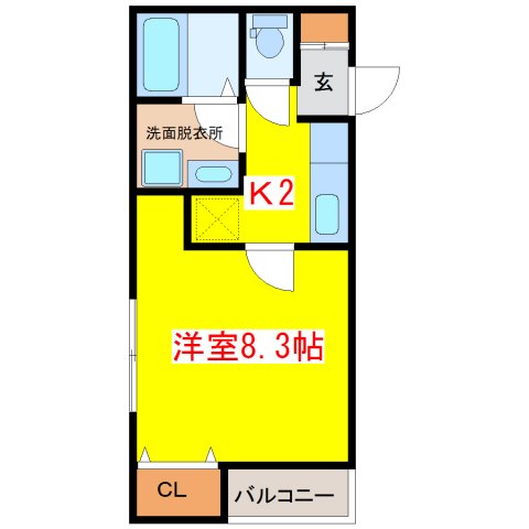 【薩摩川内市中郷町のアパートの間取り】