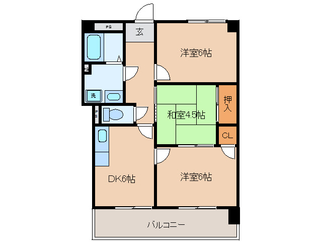 西尾市西幡豆町のマンションの間取り