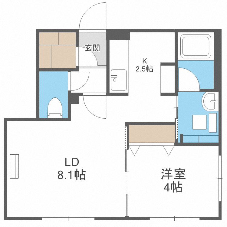 札幌市白石区本通のマンションの間取り