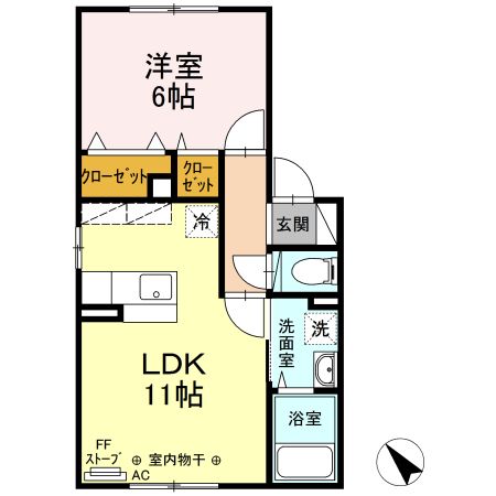 グランモア鳴滝　ＡＢの間取り