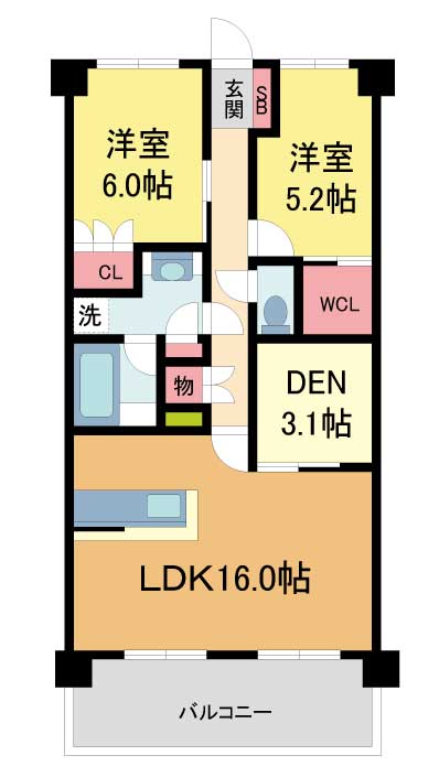 川西市火打のマンションの間取り