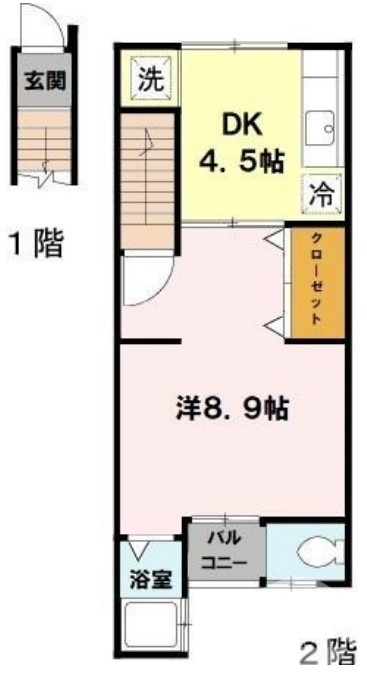 堺市堺区百舌鳥夕雲町のアパートの間取り